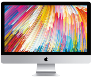 Apple iMac Retina 5K, 27 collas, 2017. gada modelis ar krāsainu abstraktu fona attēlu